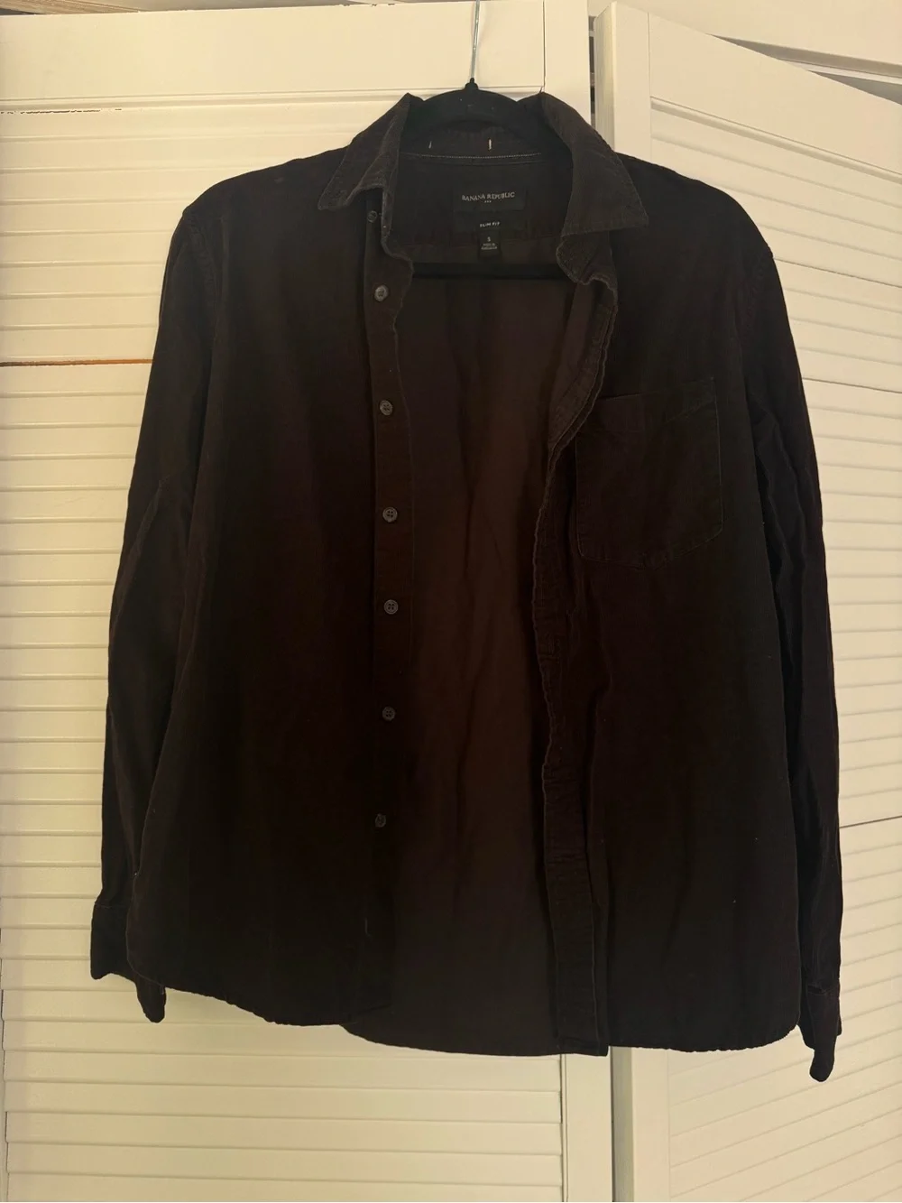 Banana Republic Slim Fit Corduroy Shirt in Dark Brown 0006
